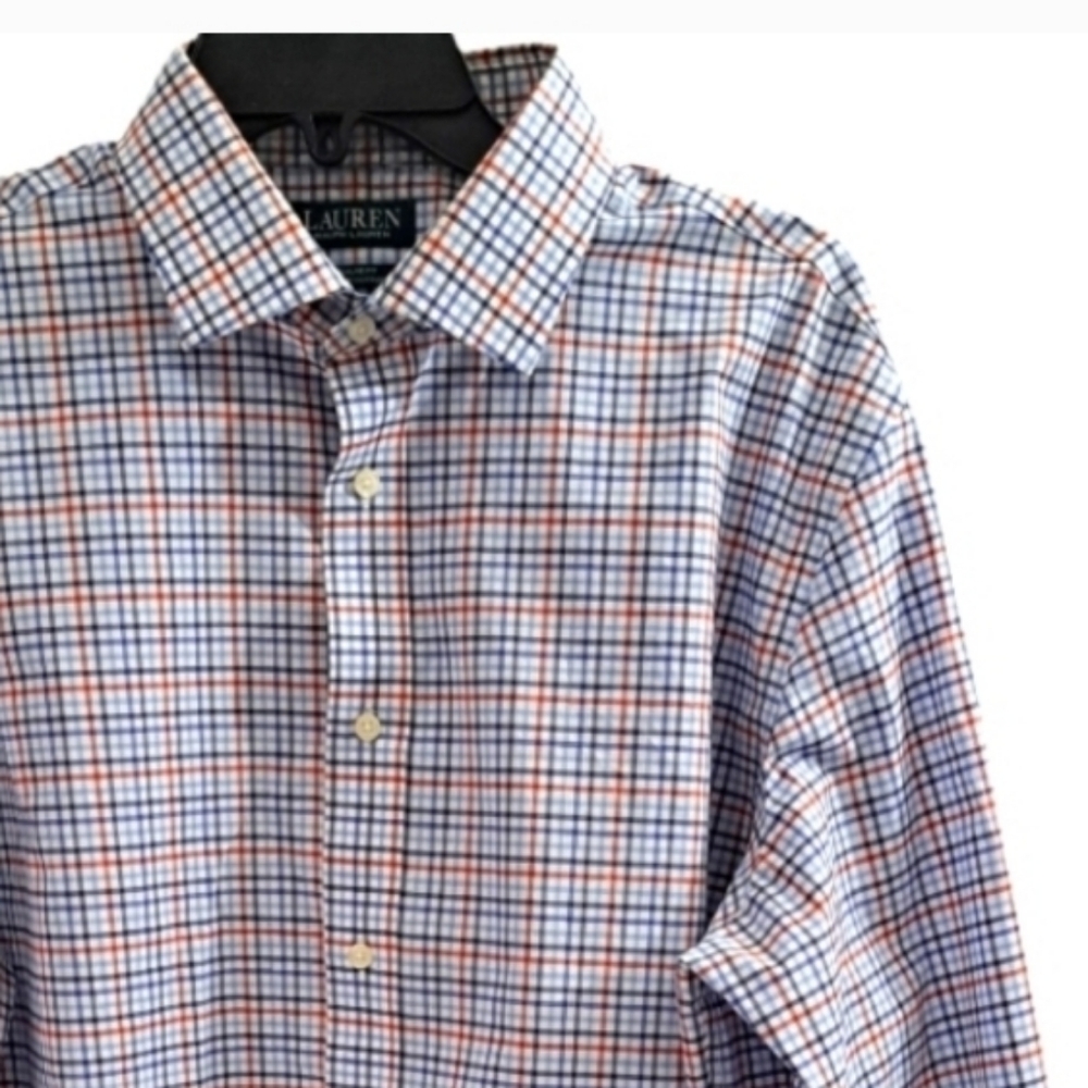 Ralph Lauren Red White Blue Button Down Long Sleeve Shirt Size XL